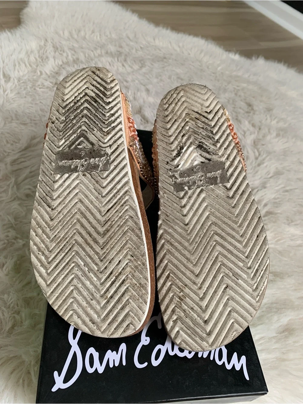 Sam Edelman Olivie Peach Beaded Sandals